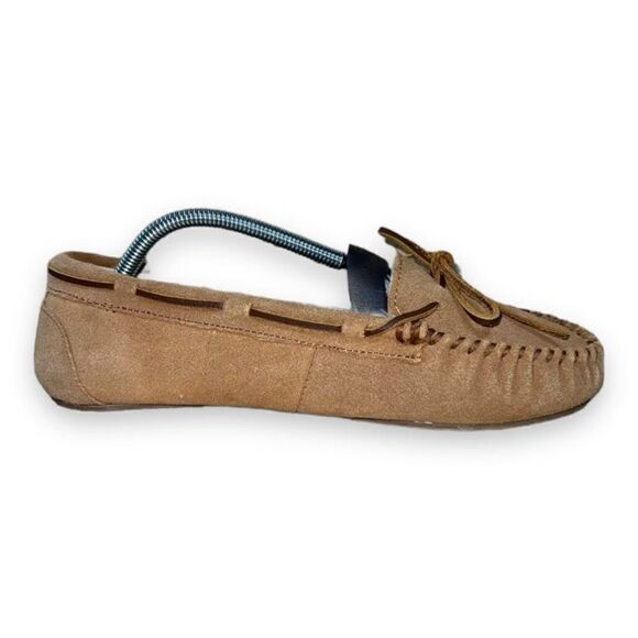 Minnetonka Jr. Trapper Moccasin Slippers Tan Suede 4036 Women's 11 - Picture 6 of 10